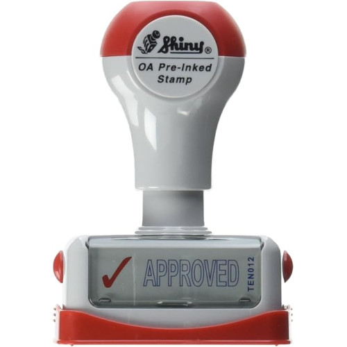 Shiny Title Stamp – "APPROVED" Two-Color Pre-Inked Stamp