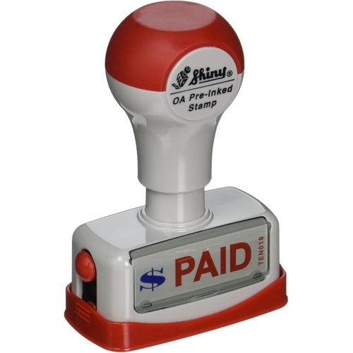 Shiny Title Stamp – "PAID" Two-Color Pre-Inked Stamp